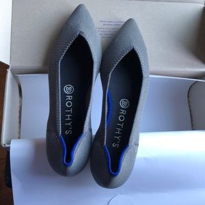 Rothys, The Point, Cloud Grey Birdseye, Size 9